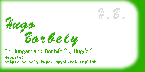 hugo borbely business card